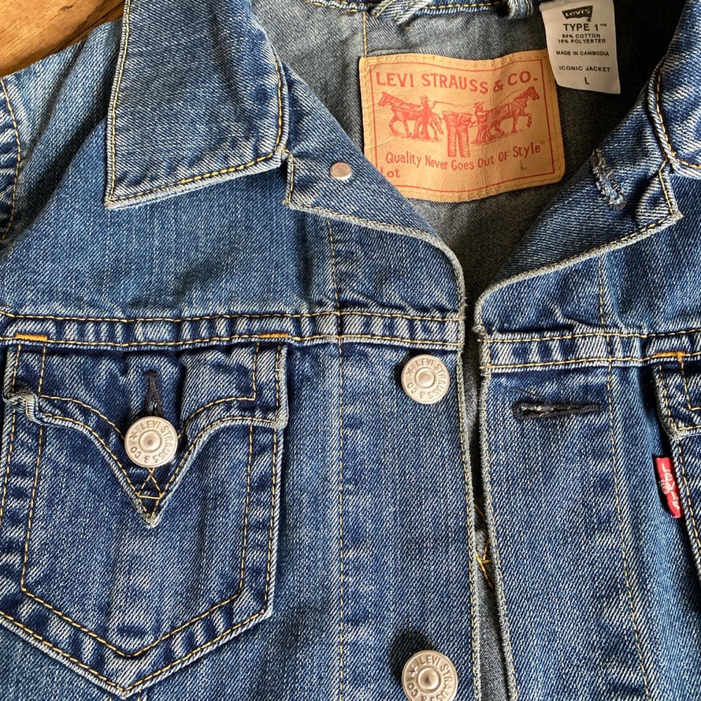 Levi’s Western Denim Jacket Blue Large - Picture 2 of 3